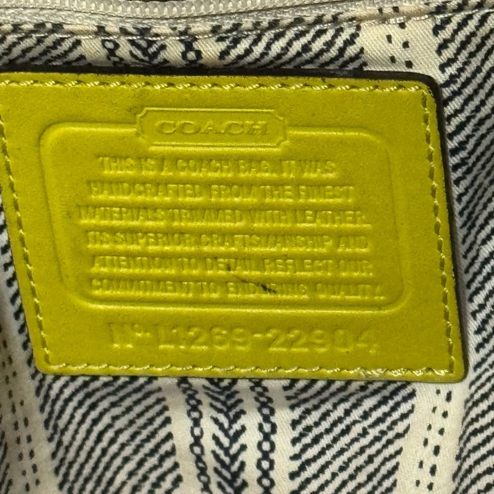 Vintage Coach Bag Lime Green Straw Satchel Shoulder Bag